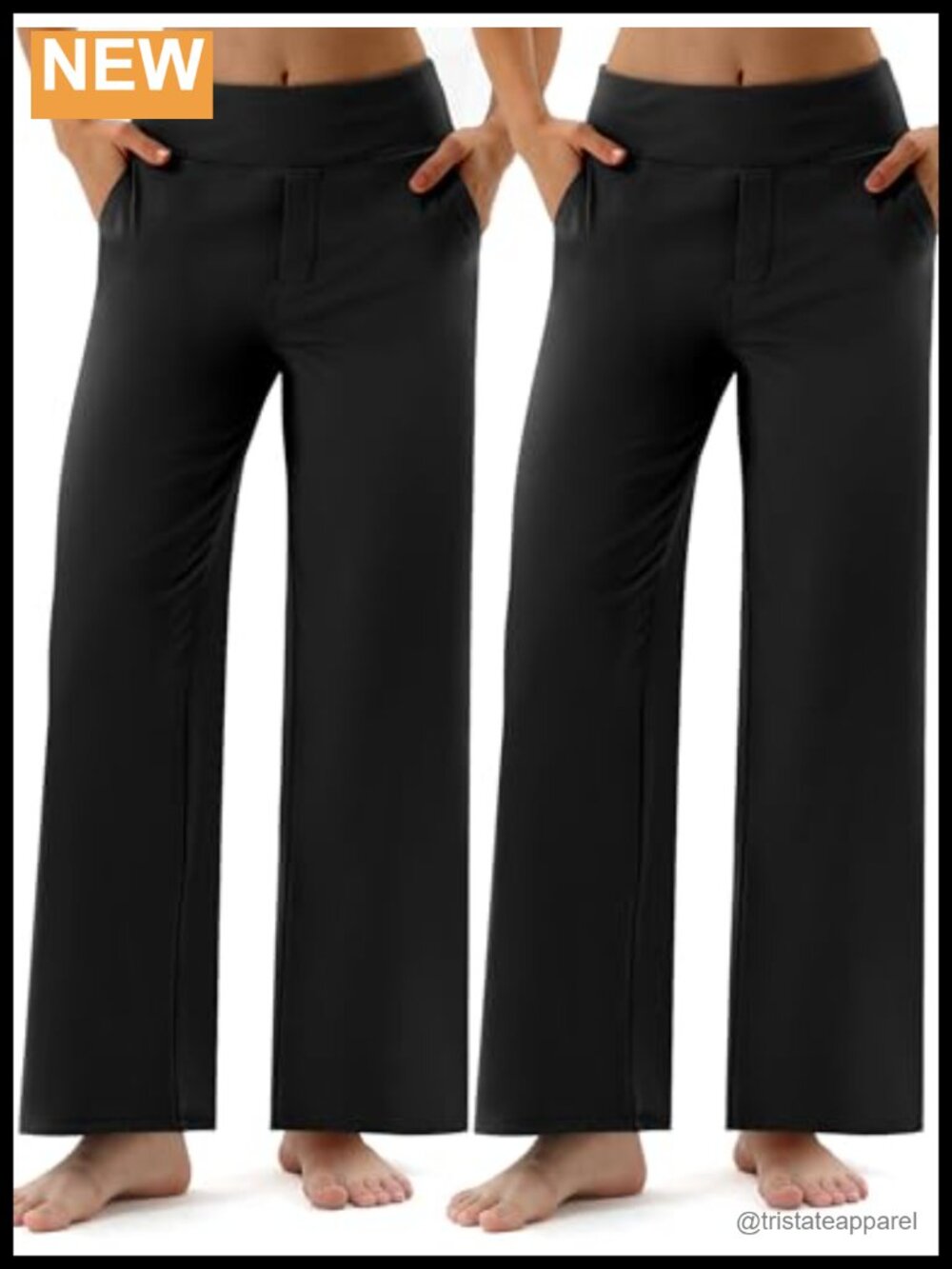 Wide Leg Yoga Pants High Waist Stretch with Pockets Casual Work